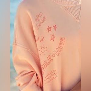 Aerie Down to Earth Sweatshirt Tangerine Crush